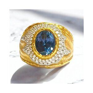 Victor Velyan Diamond London Blue Fashion Ring